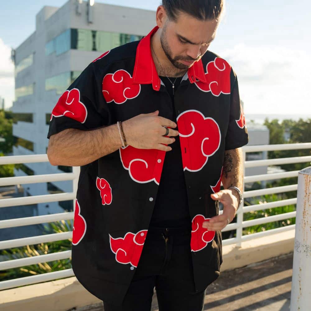 Naruto Akatsuki Button Up Hawaiian Shirt