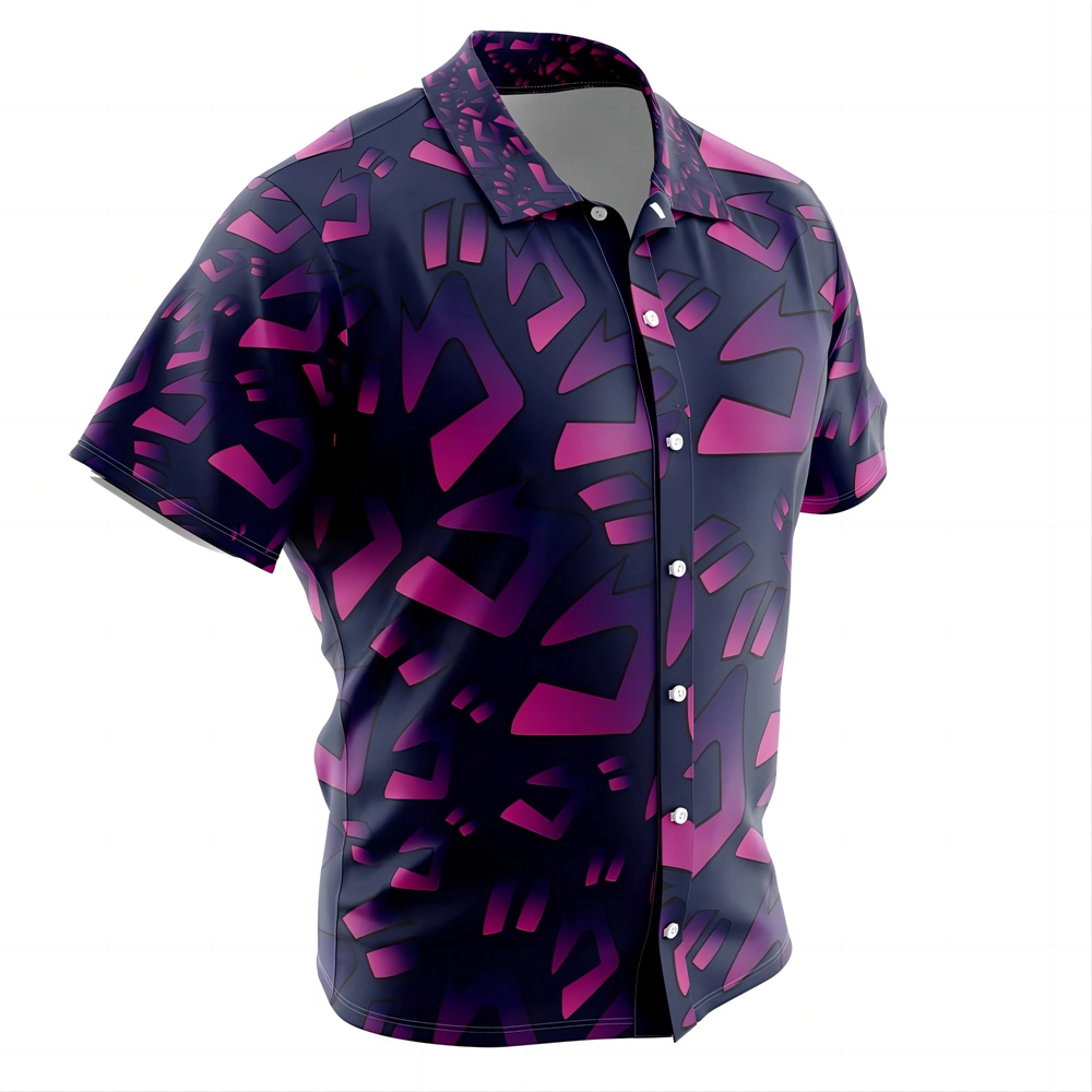 Menacing Aura JoJo’s Bizarre Adventure Button Up Hawaiian Shirt