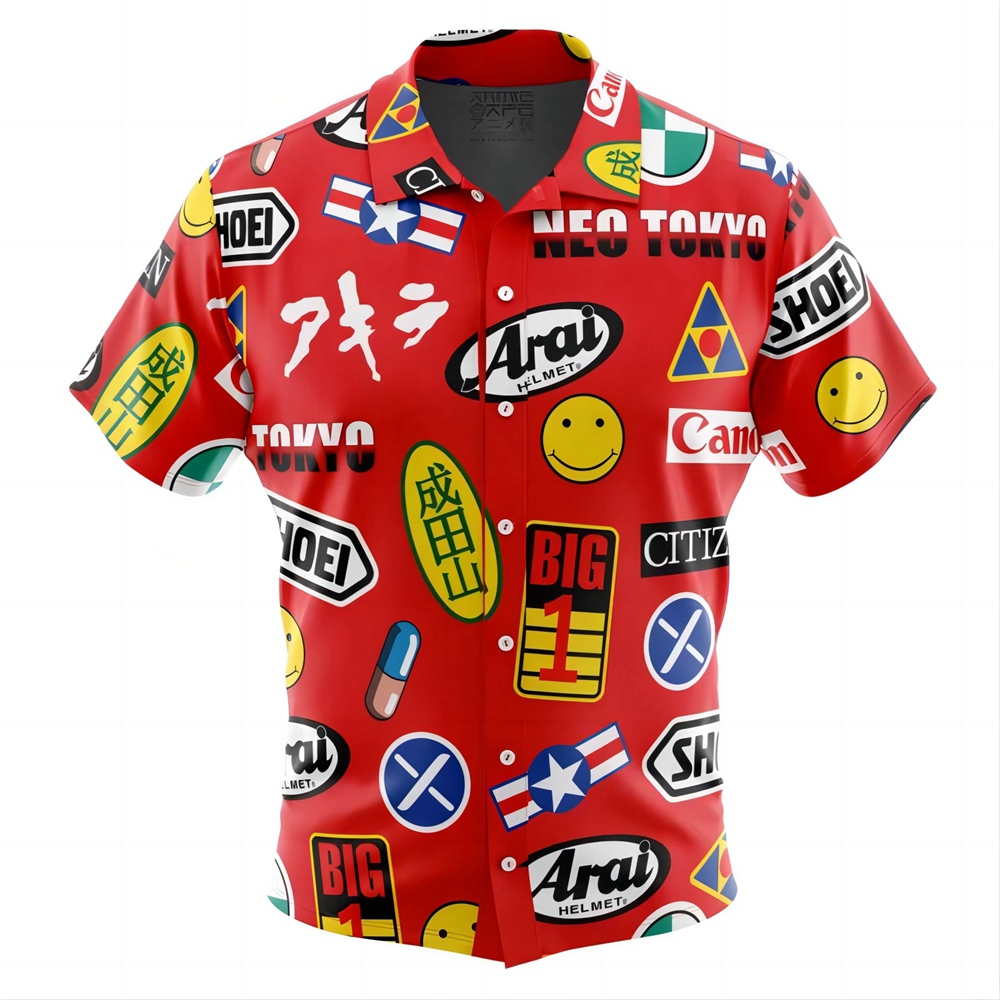 Akira Full Decals Button Up Hawaiian Shirt