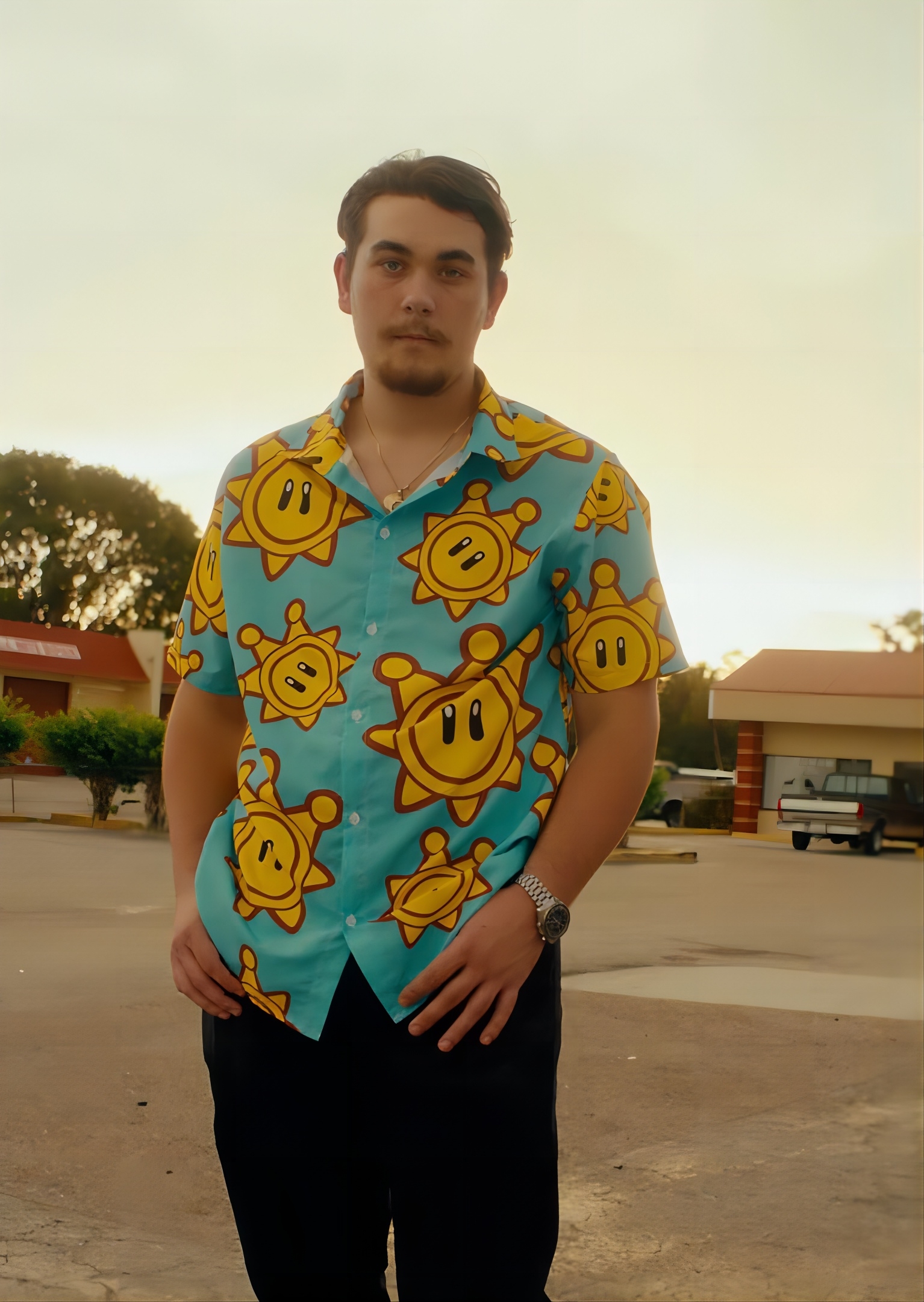 Shine Sprite Super Mario Sunshine Button Up Hawaiian Shirt