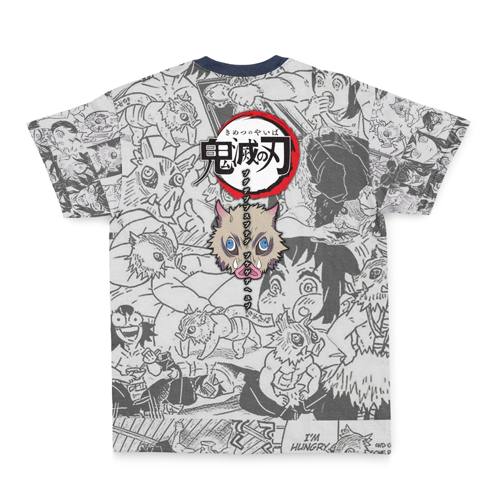 Hashibira Inosuke Manga Collage Demon Slayer Streetwear T-Shirt