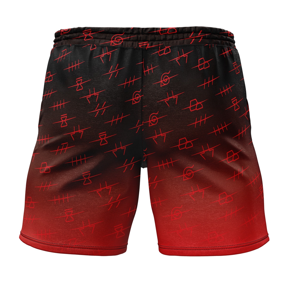 Akatsuki Villages Pattern Naruto Gym Shorts