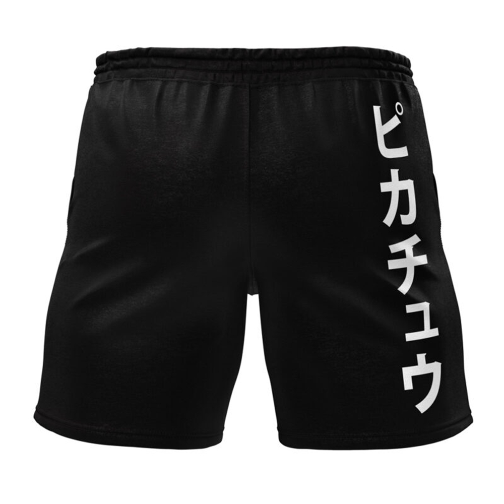 Pikachu Attack Black Pokemon Gym Shorts