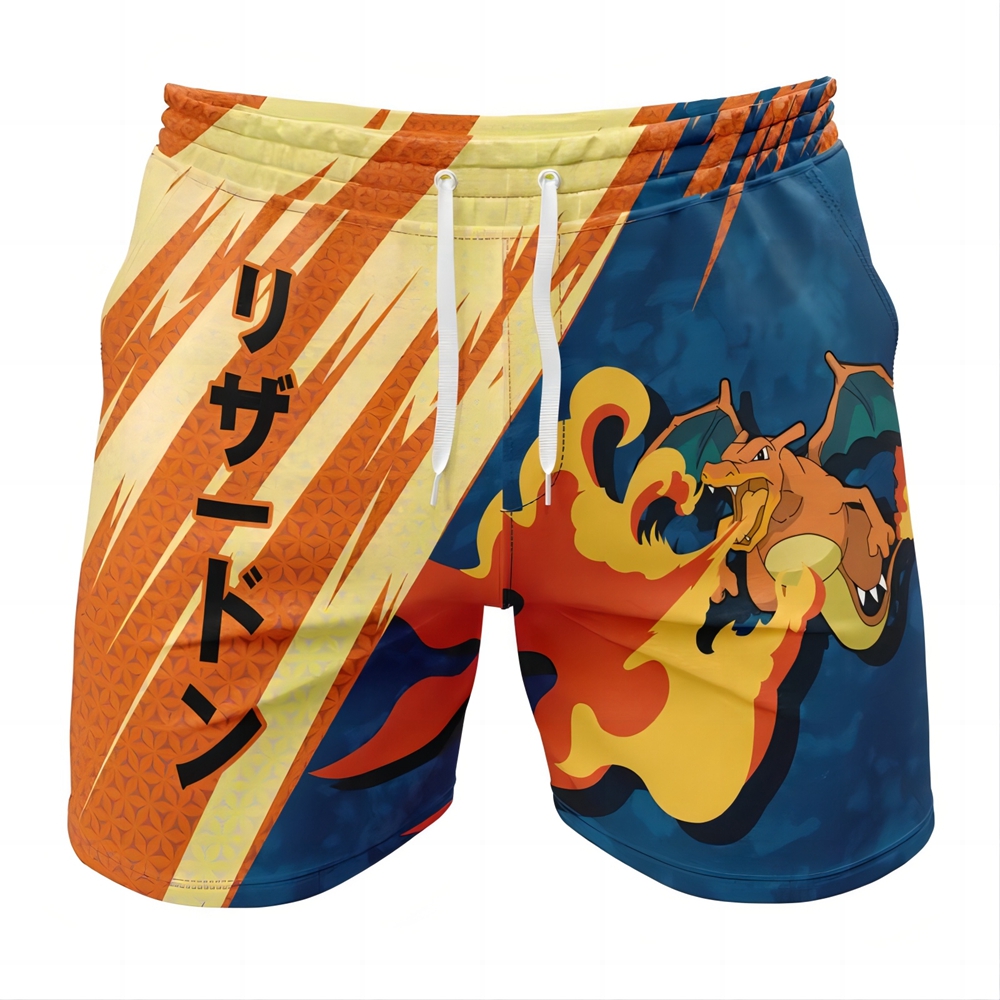 Charizard Attack Pokemon Gym Shorts