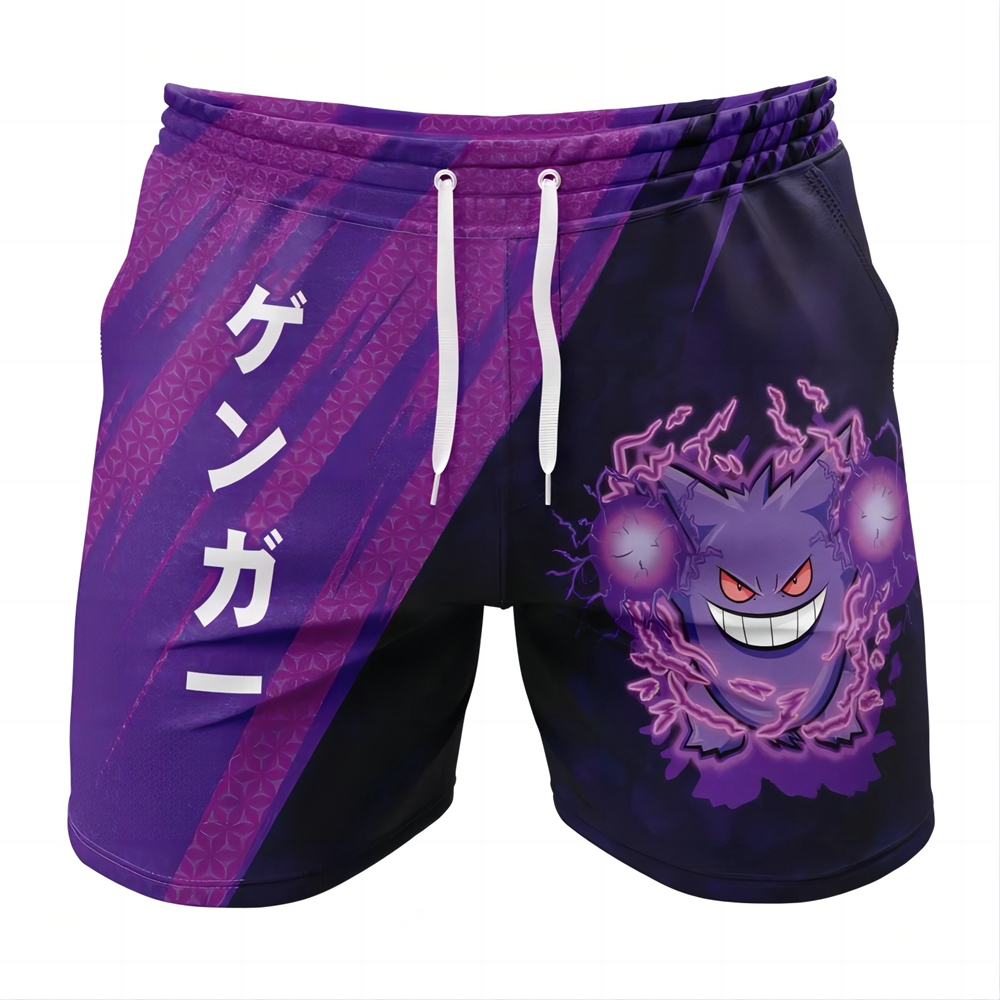 Gengar Attack Pokemon Gym Shorts