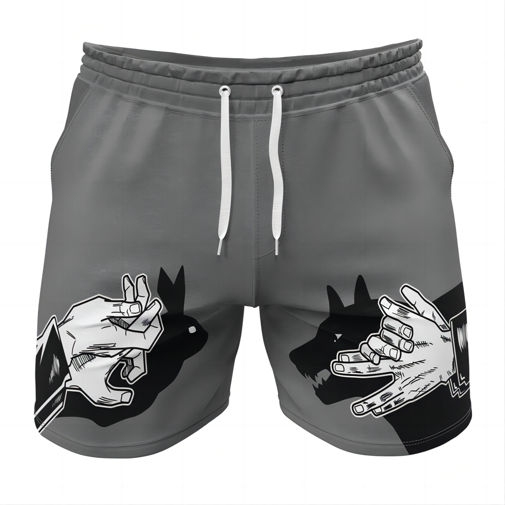 Megumi Fushiguro Hand Signs Jujutsu Kaisen Gym Shorts