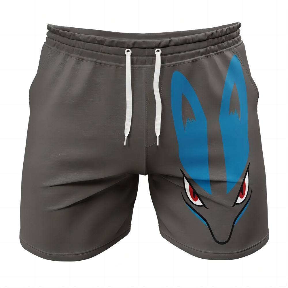 Lucario Face Pokemon Gym Shorts