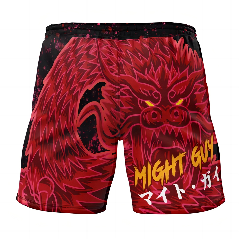 MIght Guy 8th Gate Dragon Naruto Gym Shorts